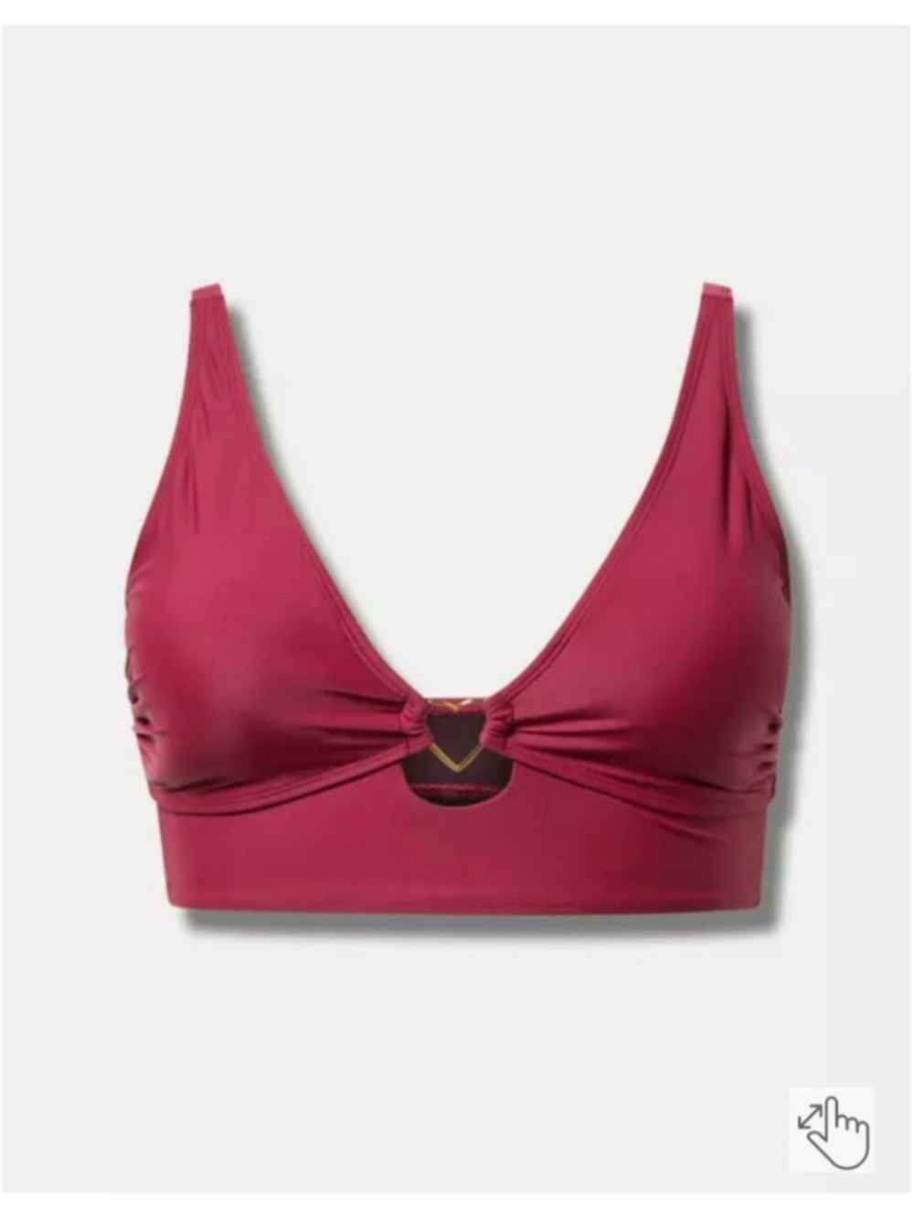 Torrid Red Bikini Swimsuit 5X with Gold Heart Detail nwt beachwear cruise resort - Picture 4 of 10
